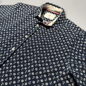 International Report 4 Way Stretch Shirt Men's Medium‎ All Over Print Anchors